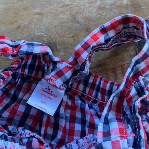 Red white and blue gingham bubble. 12M - Picture 3 of 3